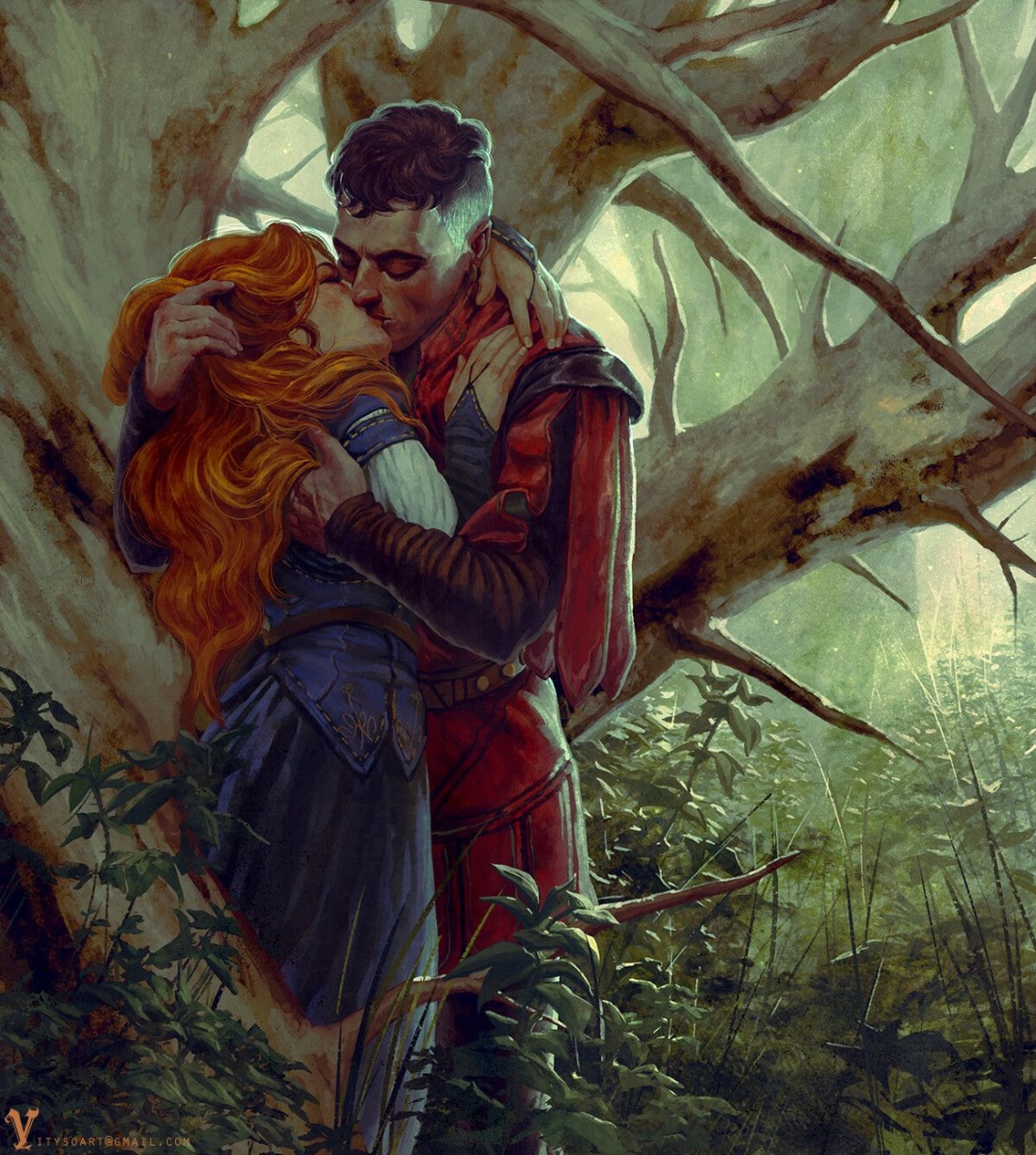 Девушка царапает спину парню