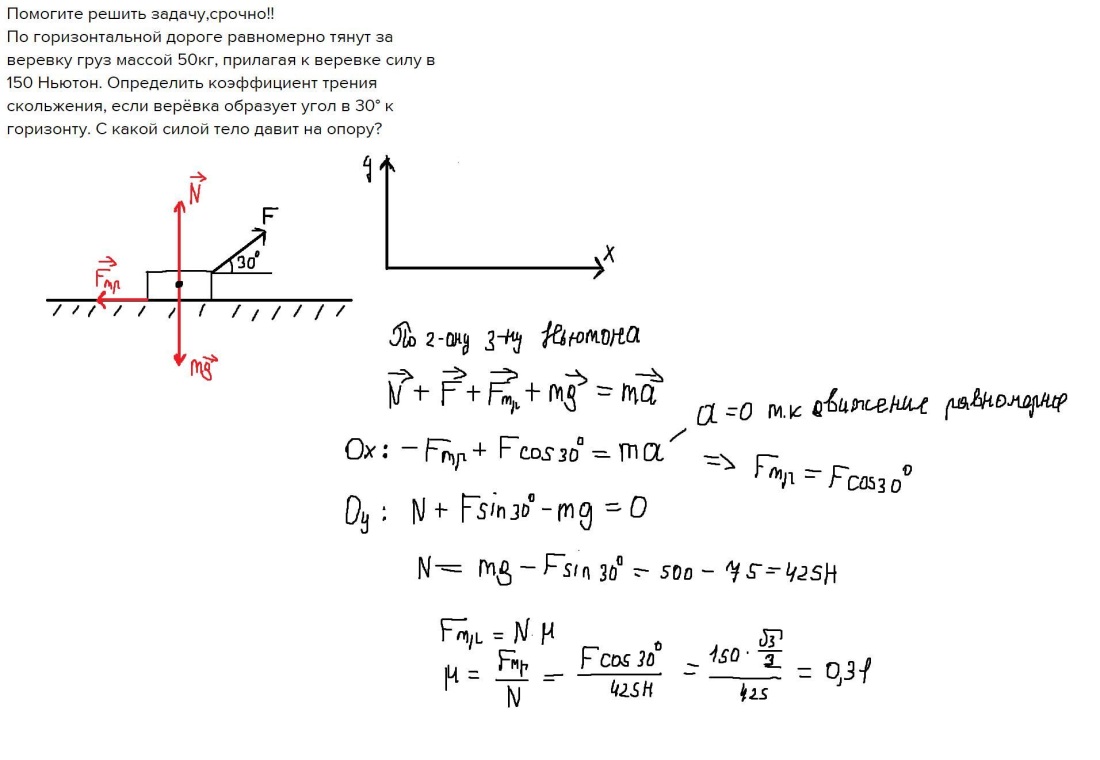 Движение по горизонтальной плоскости физика