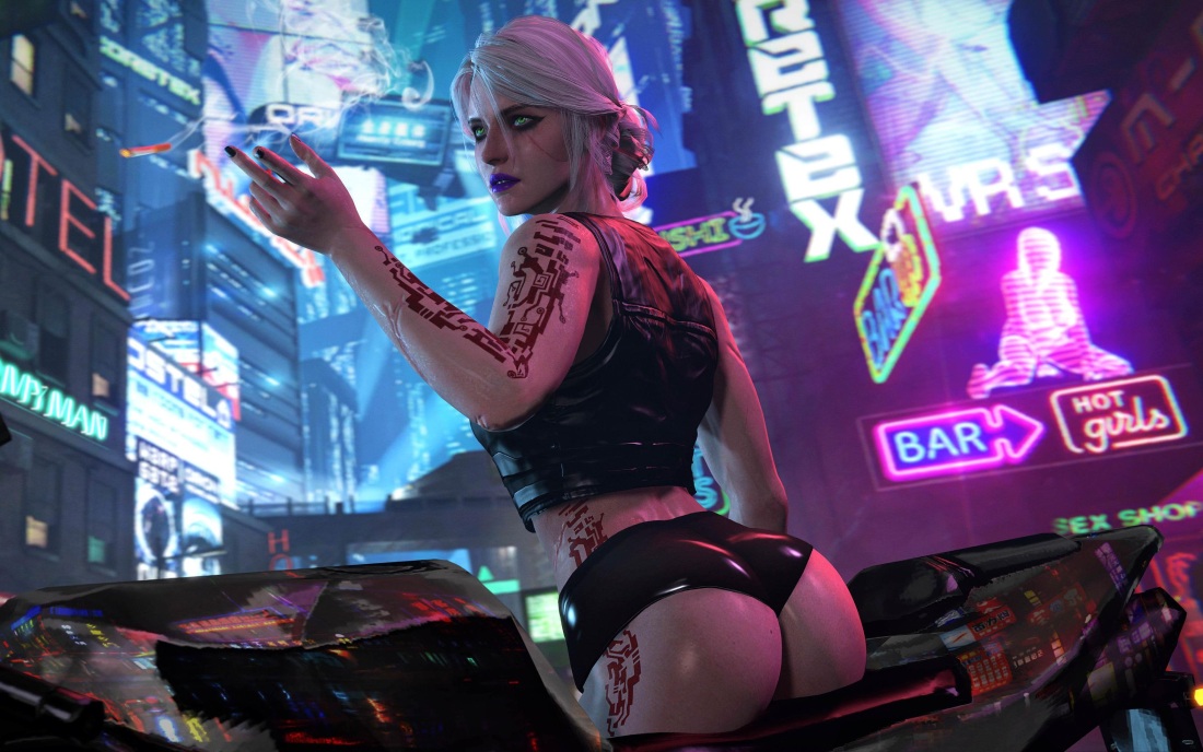 Цири киберпанк 2077 арт