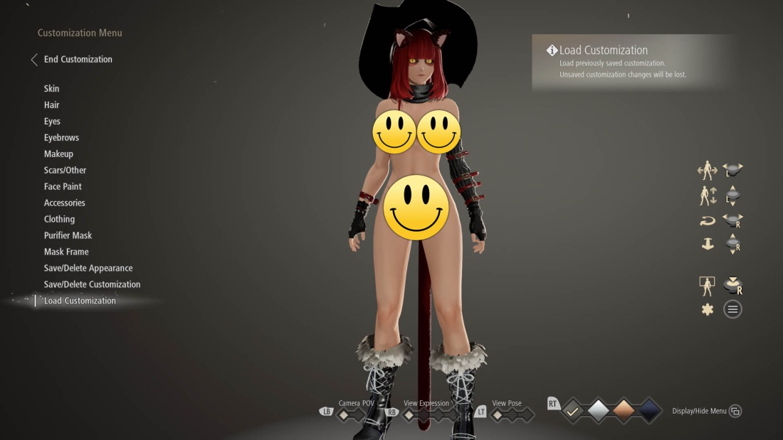 Раздеть персонажа в игре