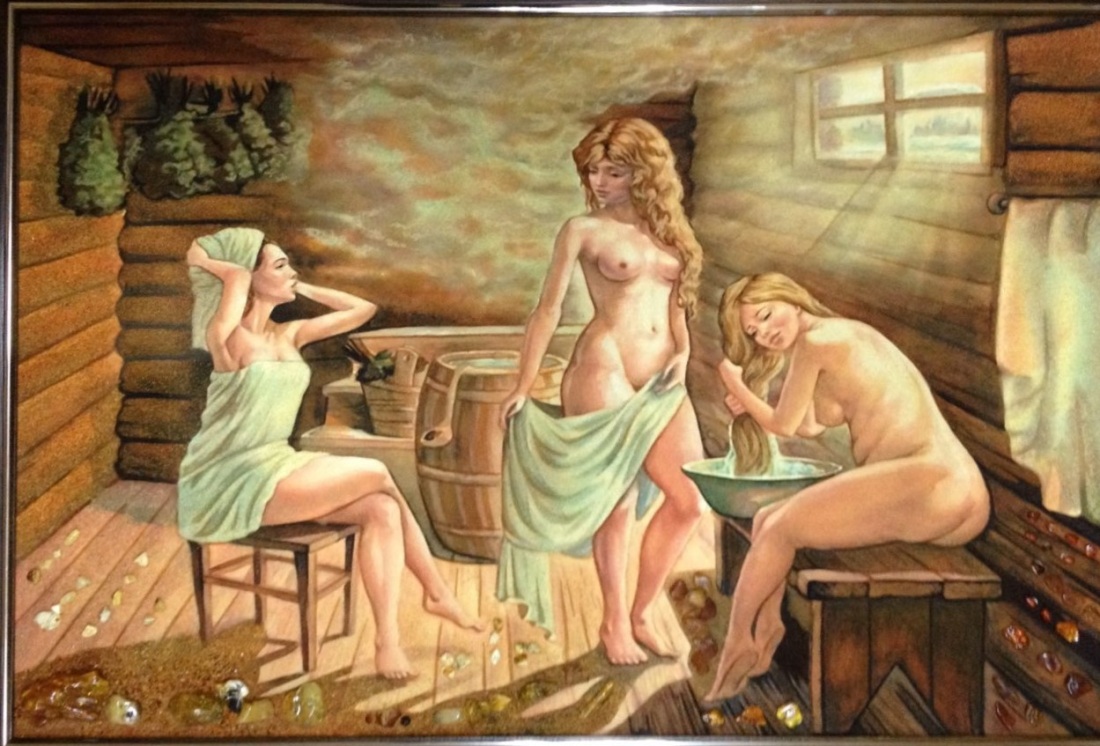Голые женщины в русской бане