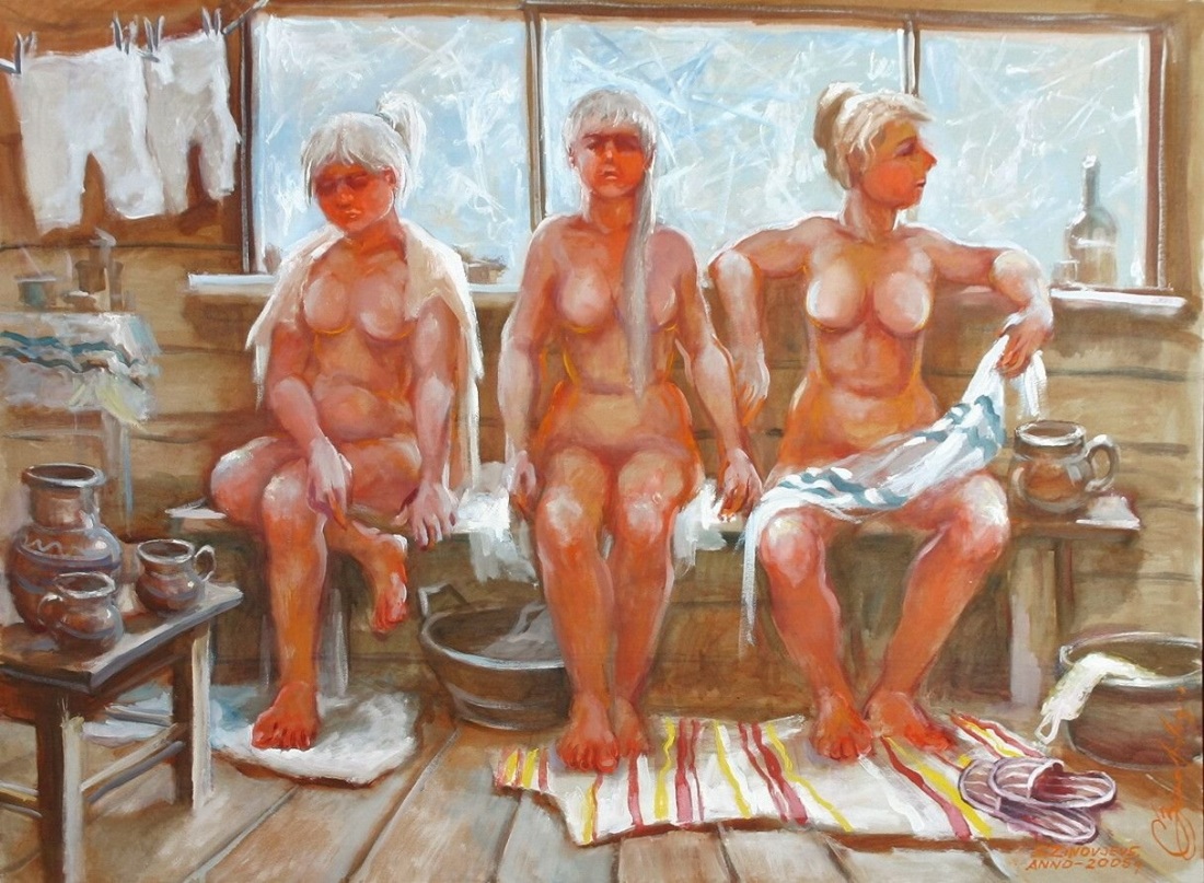 Голые волосатые девки в бане