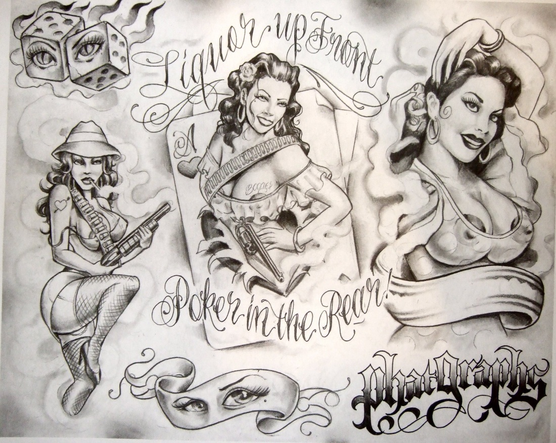 Тату надписи в стиле Чикаго