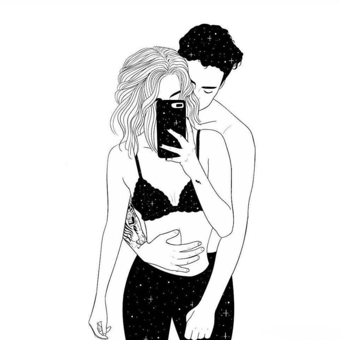 Картинки для срисовки парень и девушка
