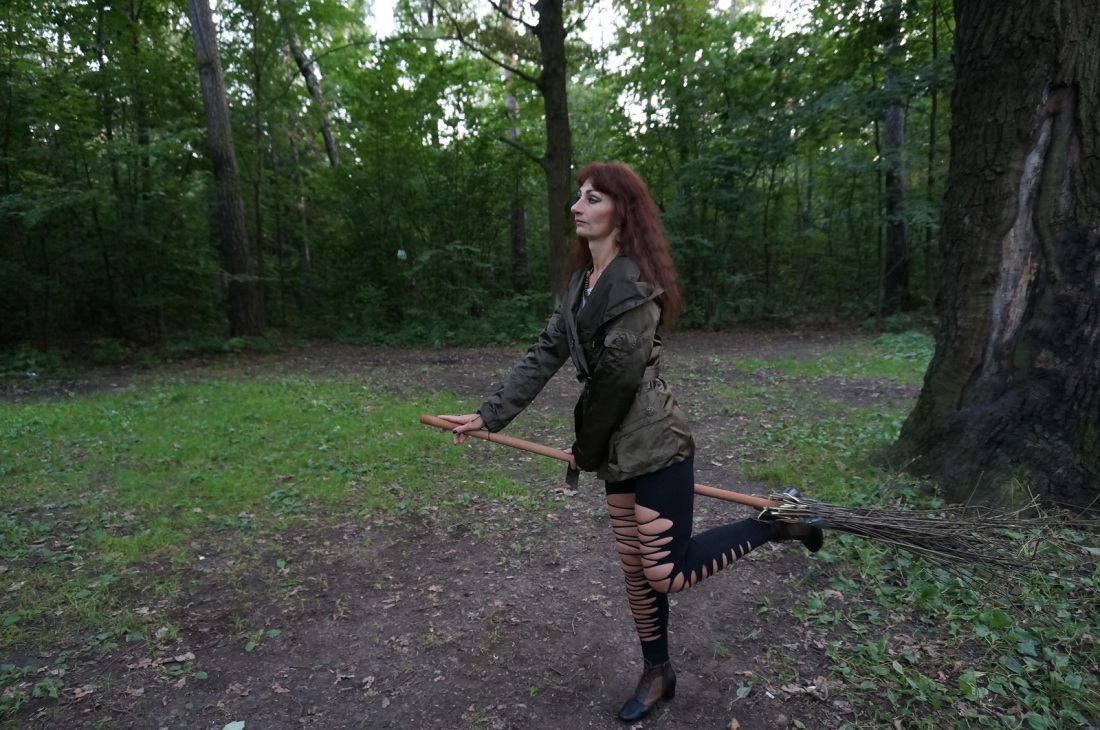 Girl Play Broomstick