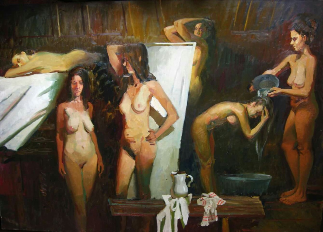 Красивые голые девки в бане