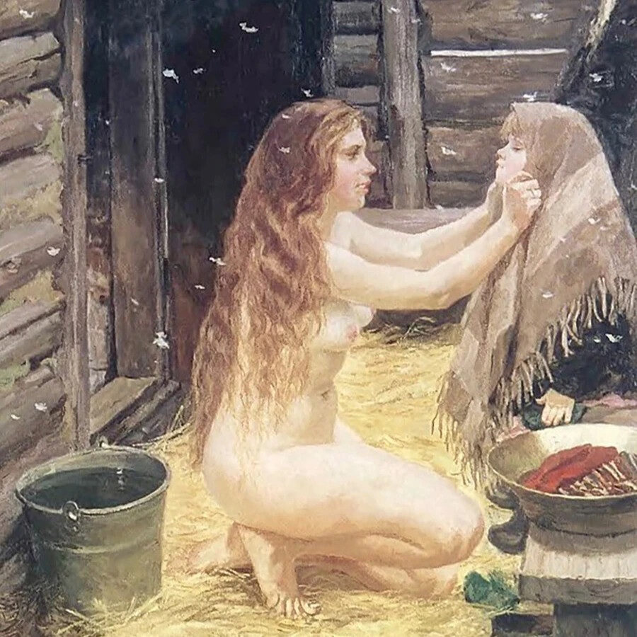 Девушки в русской бане