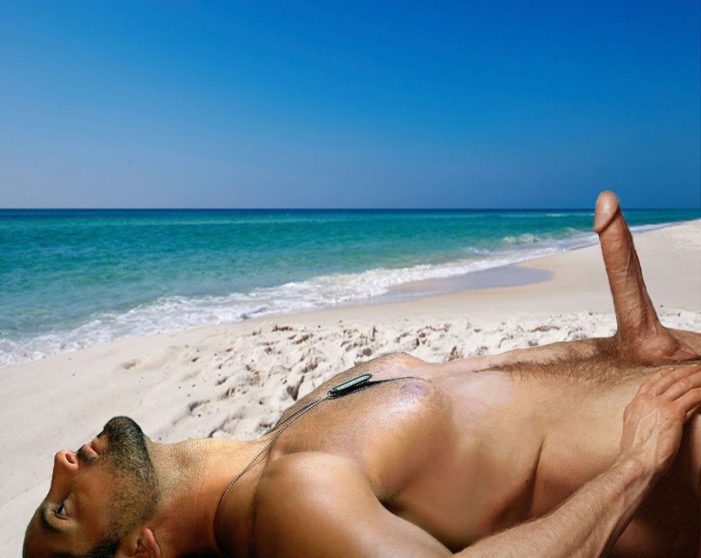Men on the beach naked