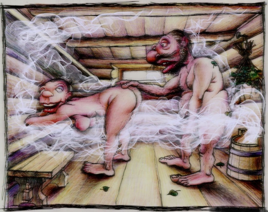 Голые женщины в деревенской бане