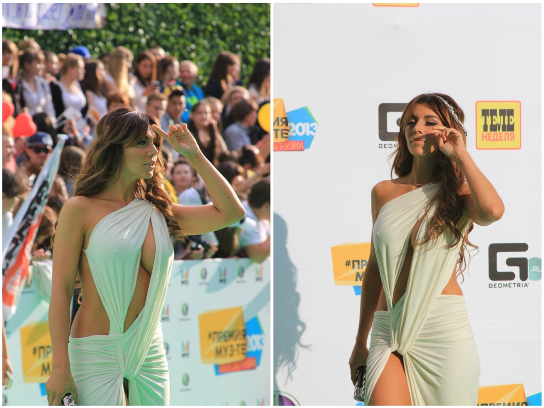 Ольга Бузова в платье прозрачном