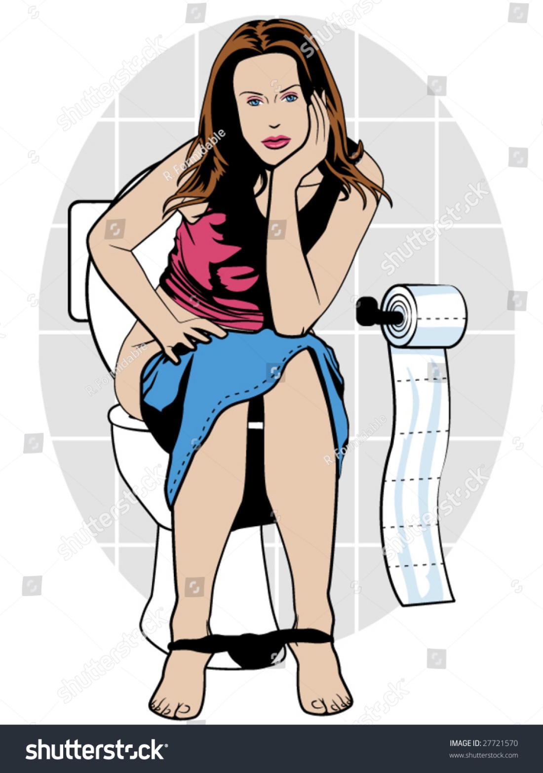 Девушка в туалете картина