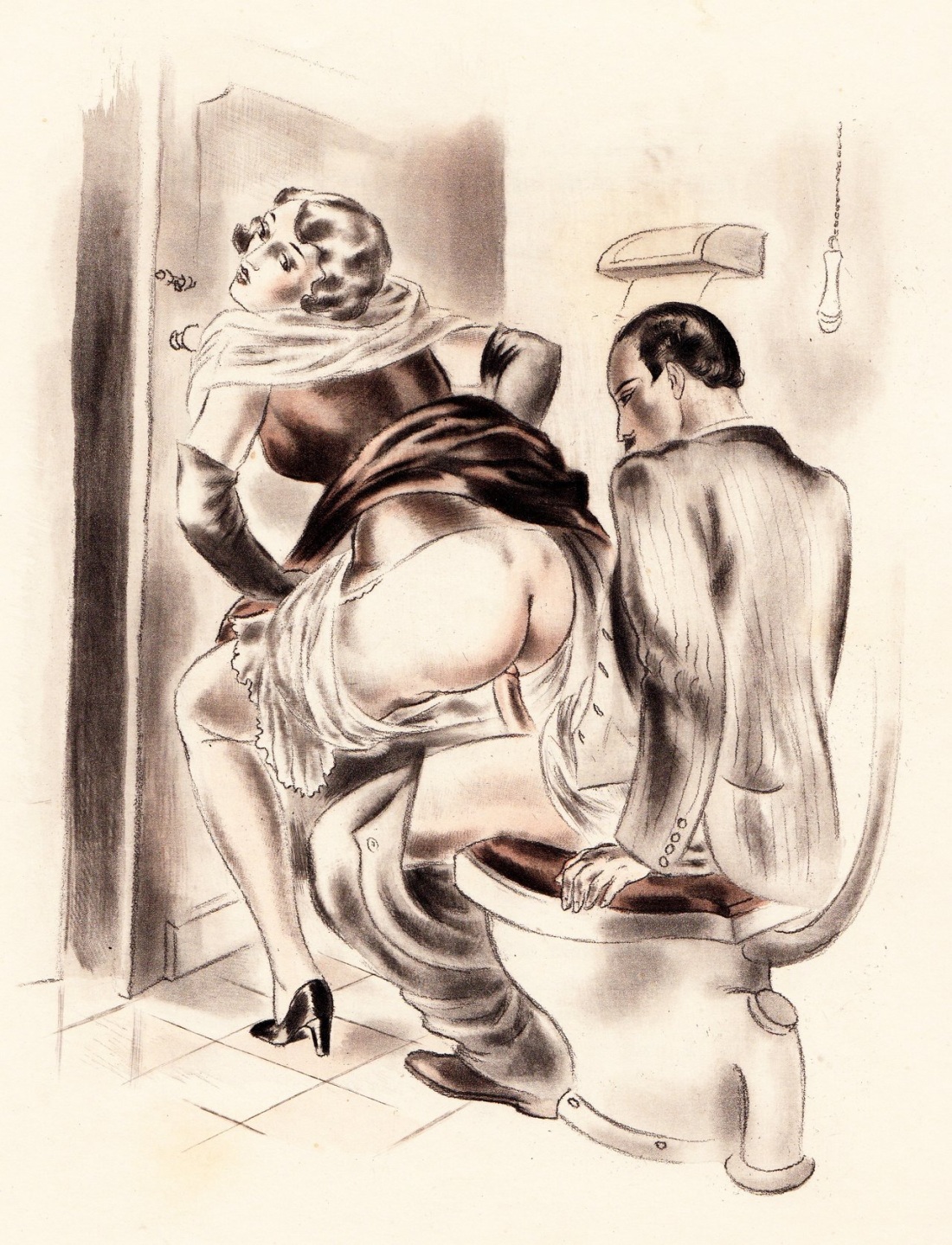 Туалет эротические рисунки