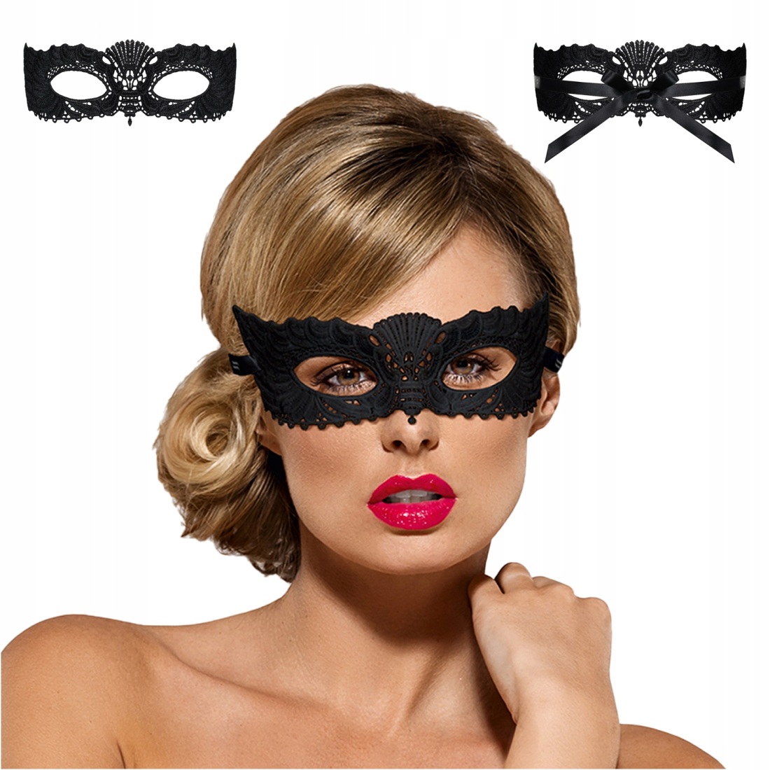 Кружевная черная маска a 700 Obsessive