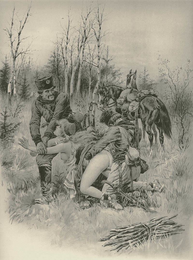 Две голых женщины в деревне