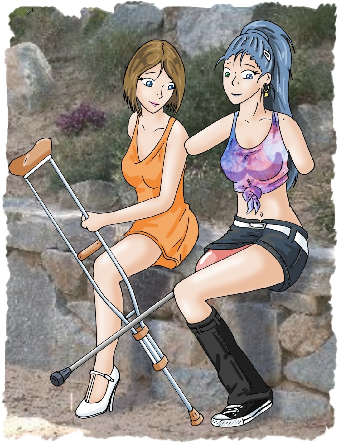 Аниме девушка ампутант