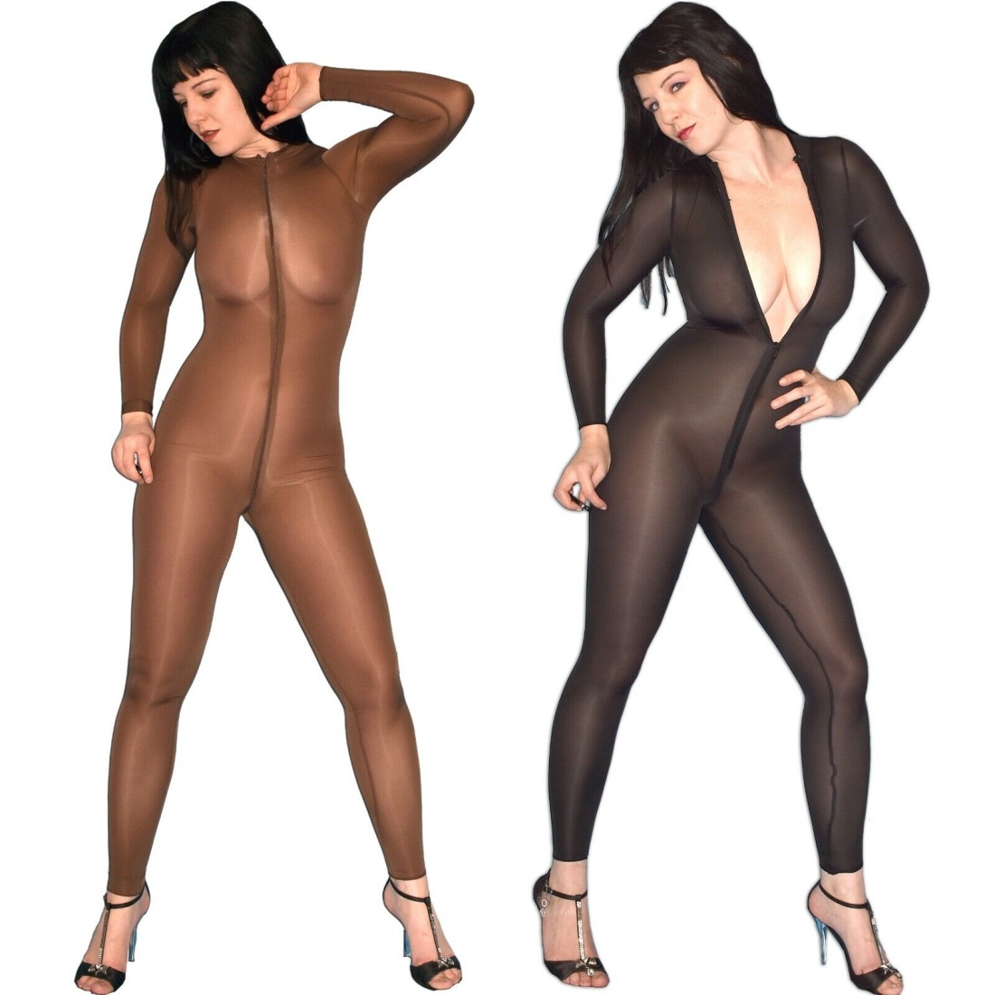 Нейлон комбез на голой